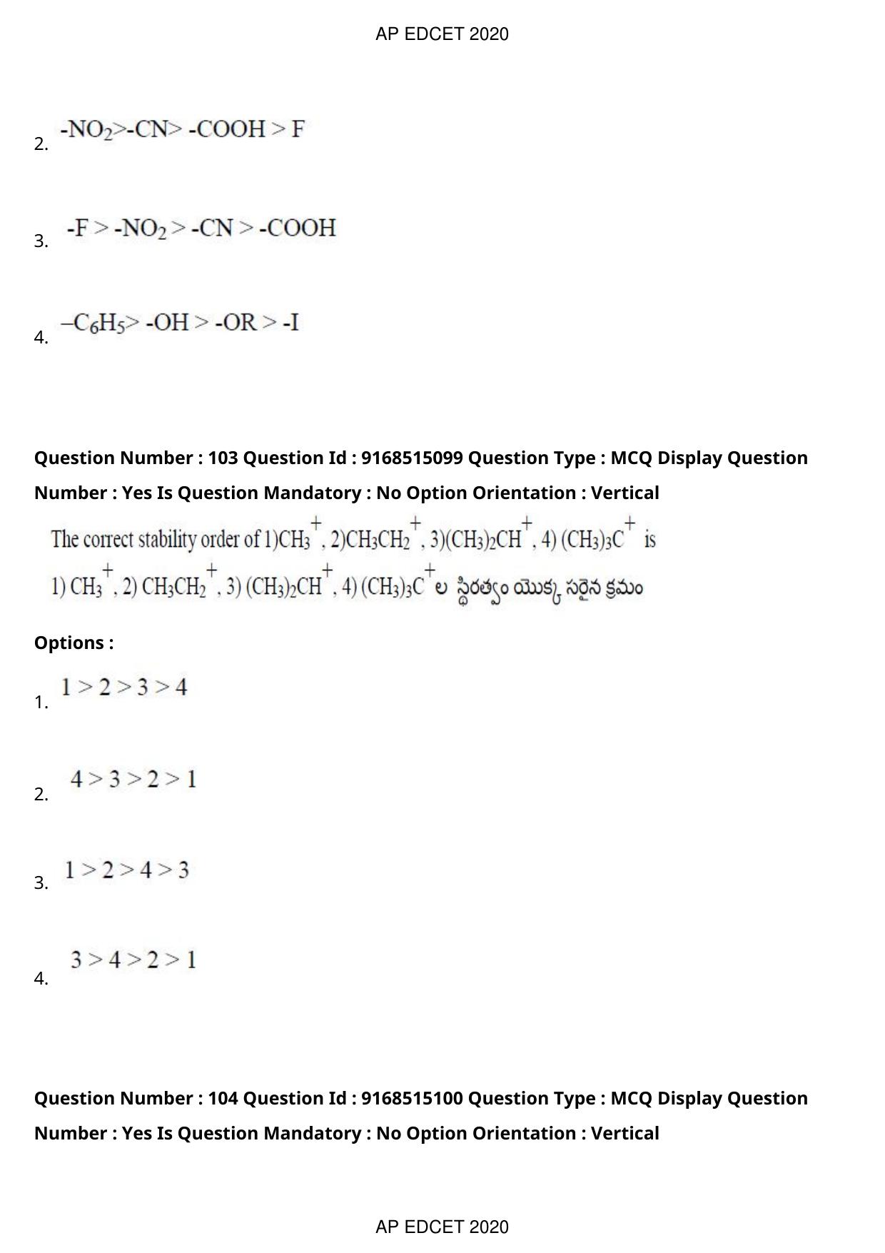 AP EDCET 2020 Physical Science Question Paper - Page 75