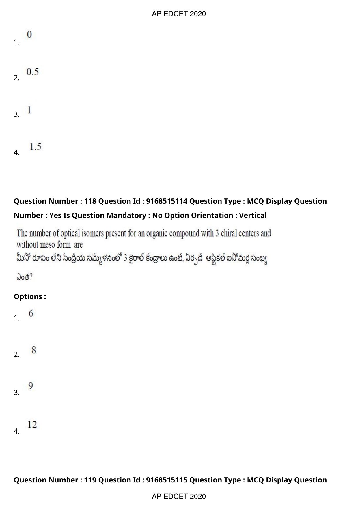 AP EDCET 2020 Physical Science Question Paper - Page 85