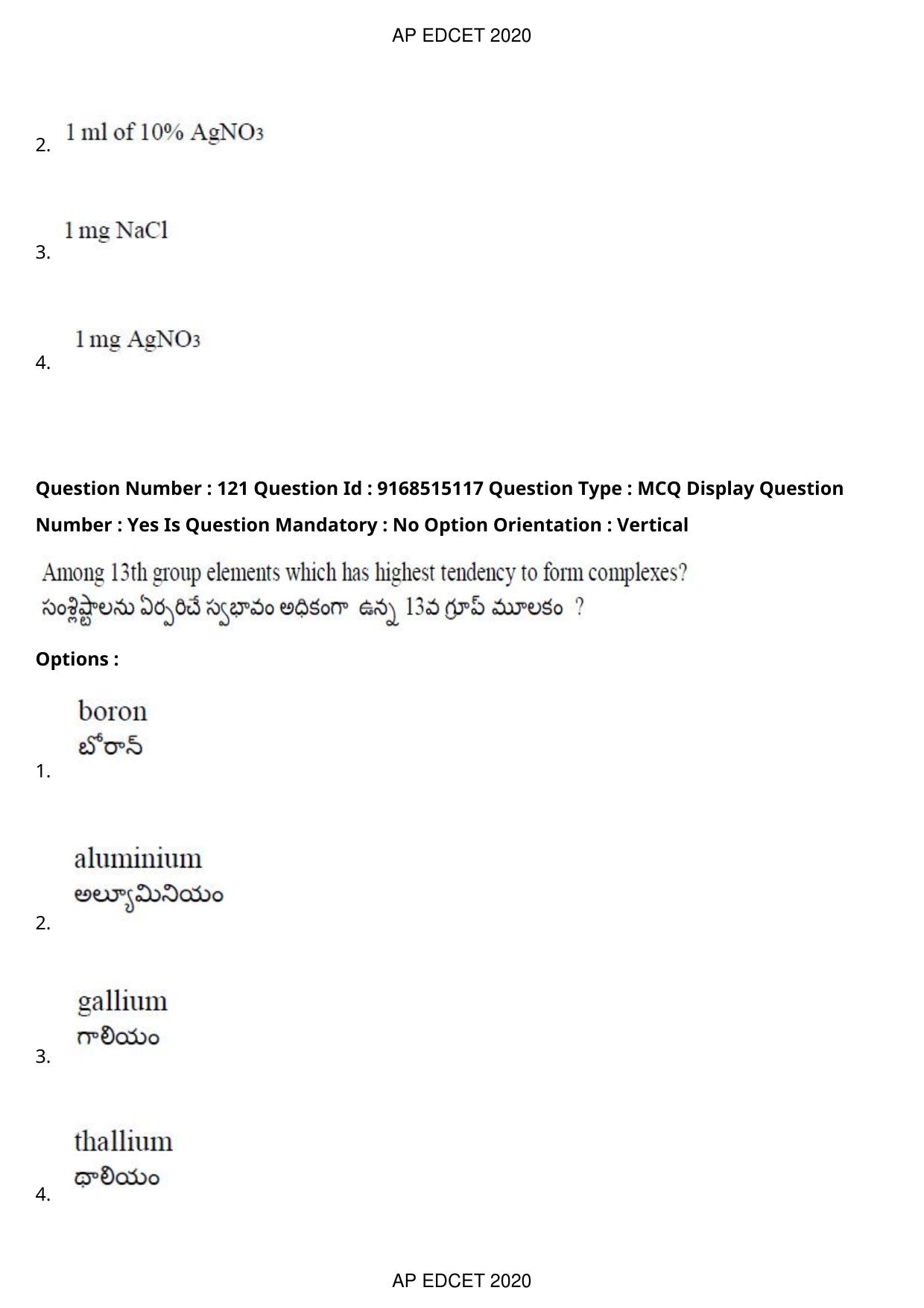 AP EDCET 2020 Physical Science Question Paper - Page 87