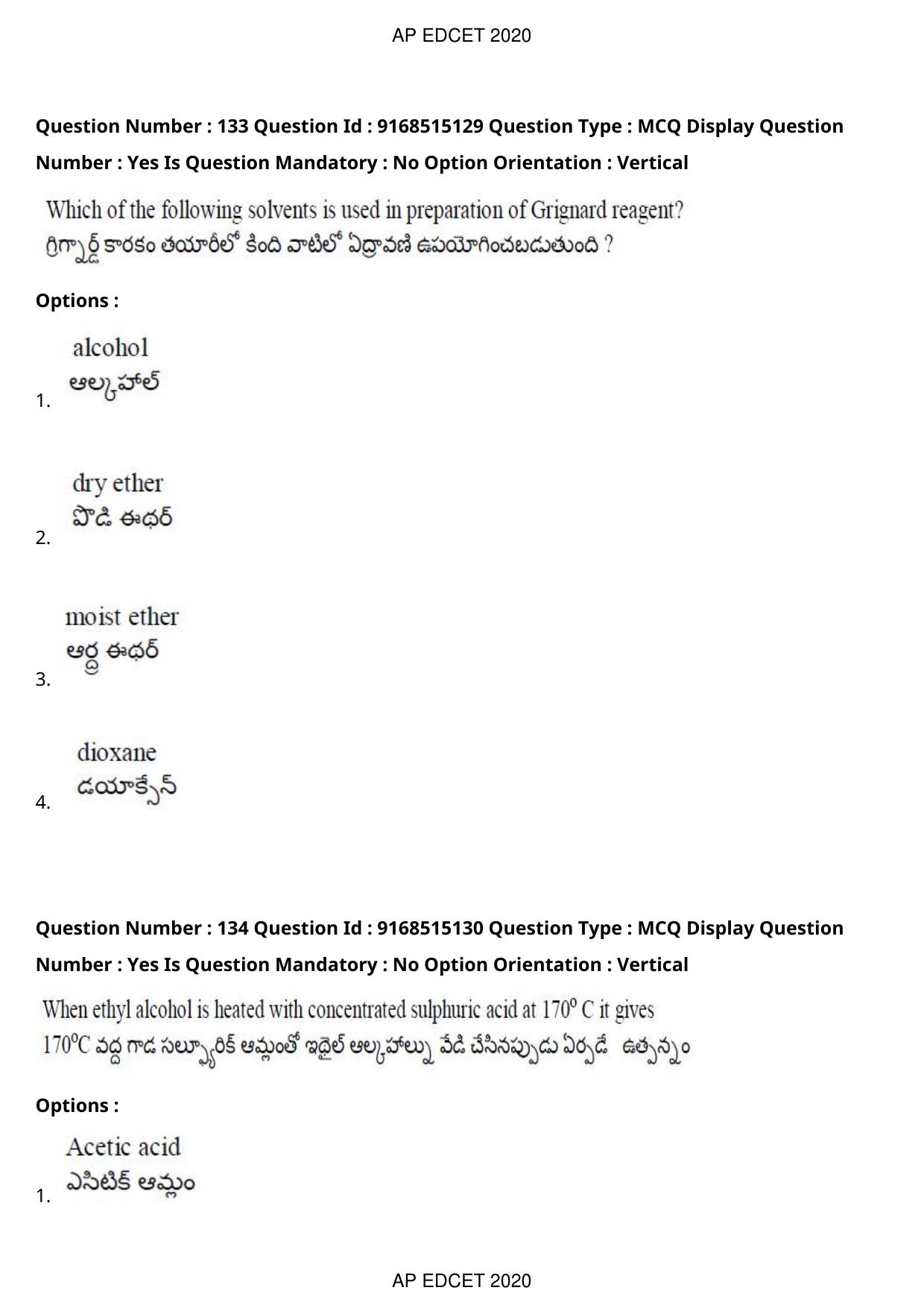 AP EDCET 2020 Physical Science Question Paper - Page 95