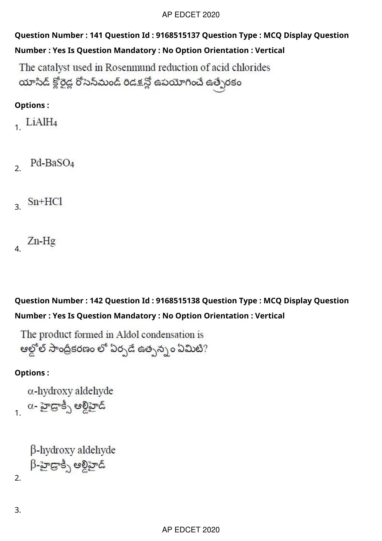 AP EDCET 2020 Physical Science Question Paper - Page 101