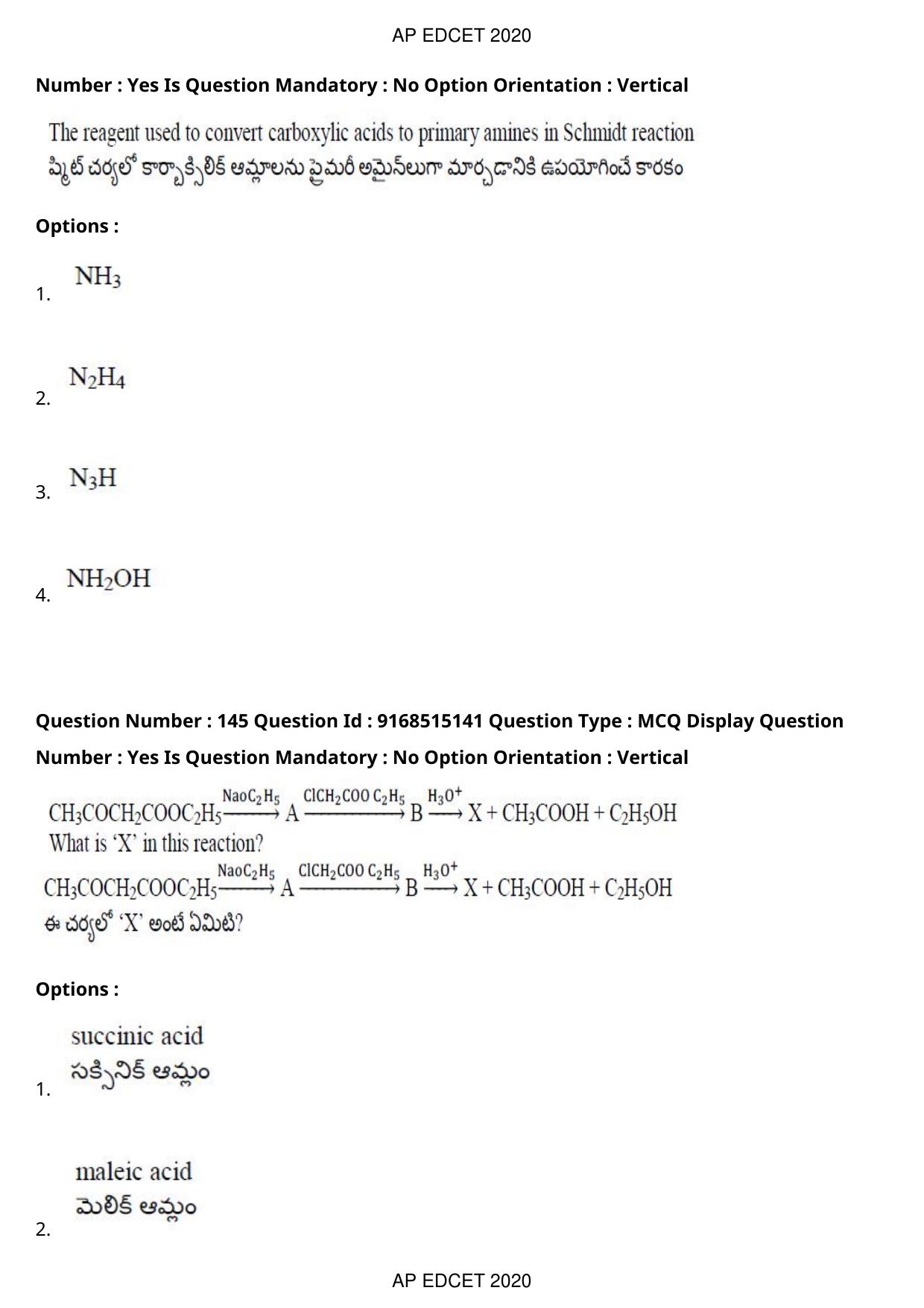 AP EDCET 2020 Physical Science Question Paper - Page 103