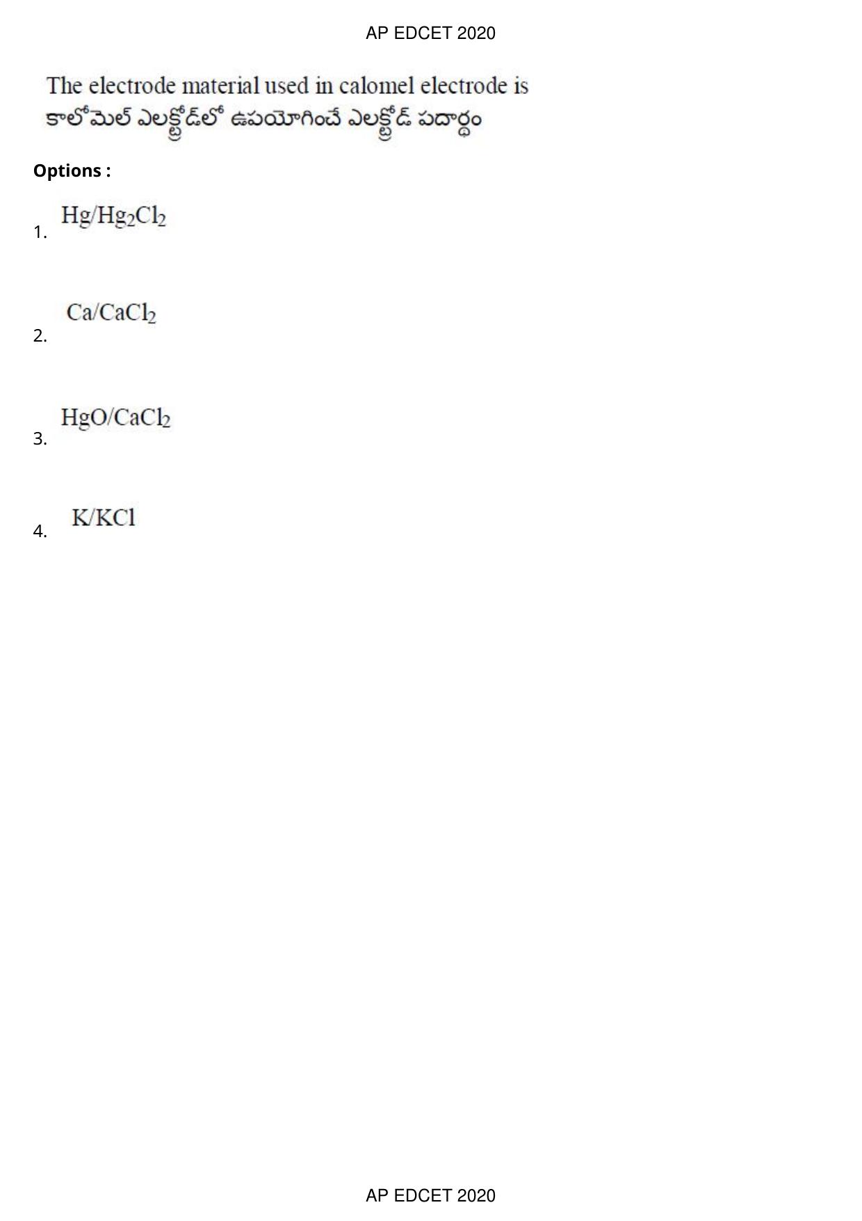 AP EDCET 2020 Physical Science Question Paper - Page 107
