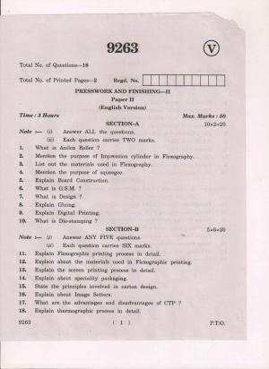 AP Inter 2nd Yea Press Work and Finishing-II March-2019-Vocational Question Paper