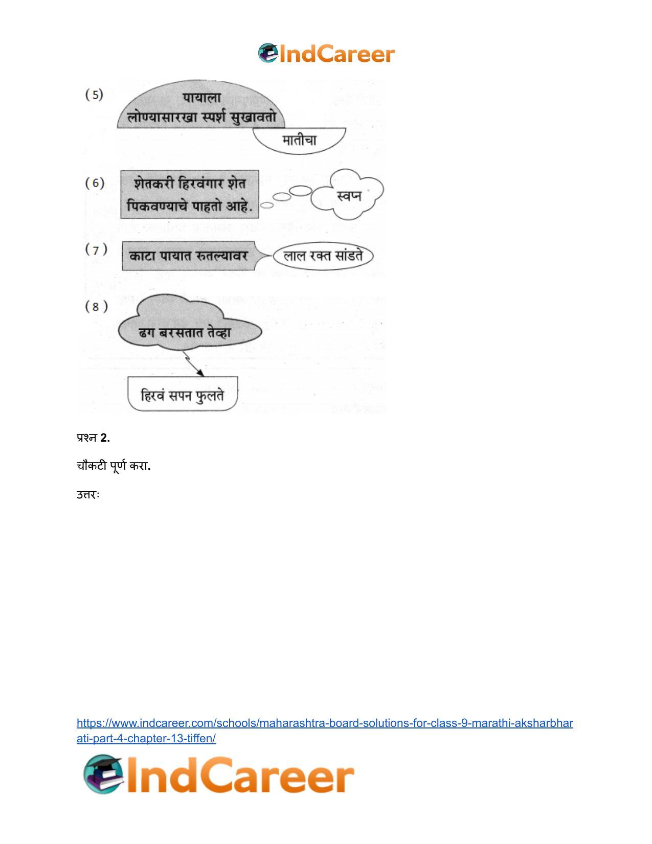 Maharashtra Board Solutions for Class 9- Marathi Aksharbharati (Part- 4): Chapter 13- तिफन - Page 8