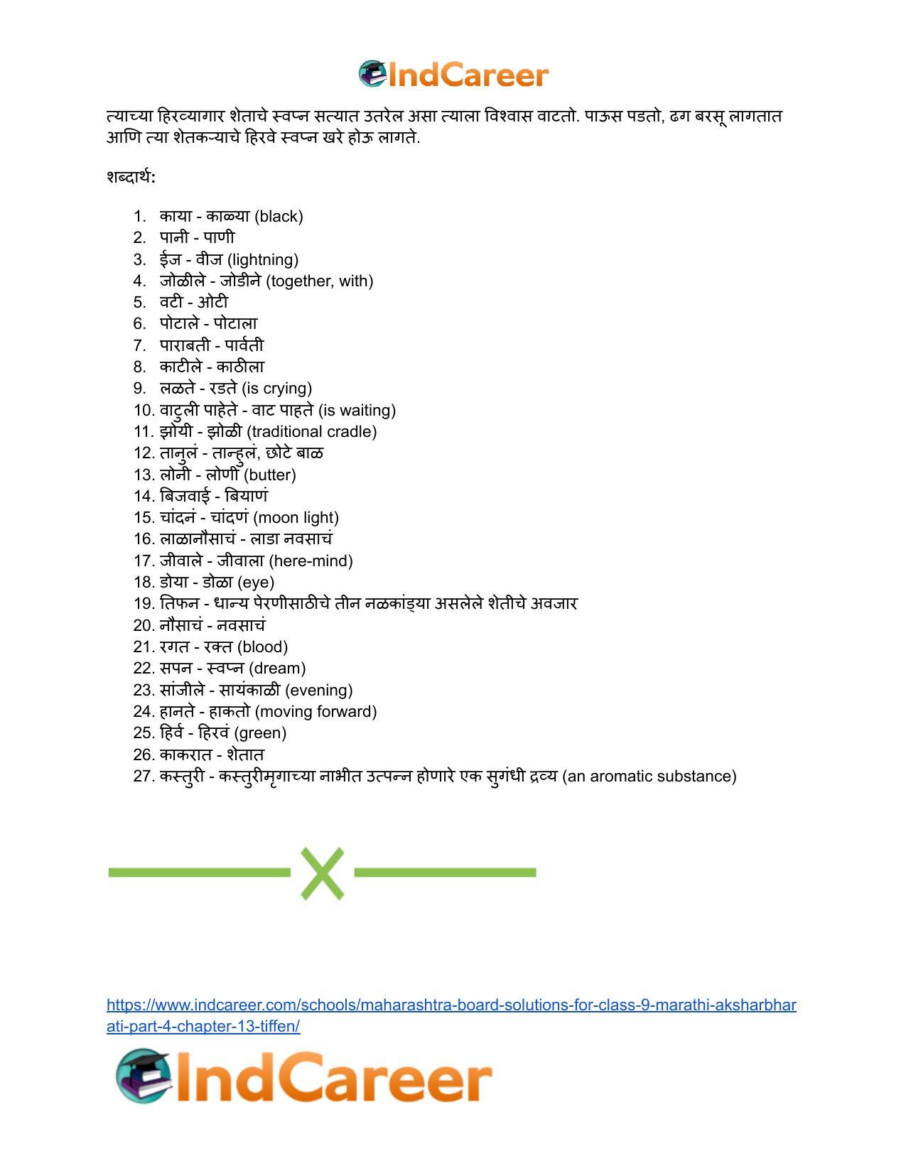 Maharashtra Board Solutions for Class 9- Marathi Aksharbharati (Part- 4): Chapter 13- तिफन - Page 26