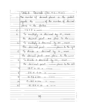 Worksheet for Class 5 Maths Decimals Assignment 4