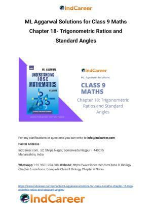 ML Aggarwal Solutions for Class 9 Maths Chapter 18- Trigonometric Ratios and Standard Angles