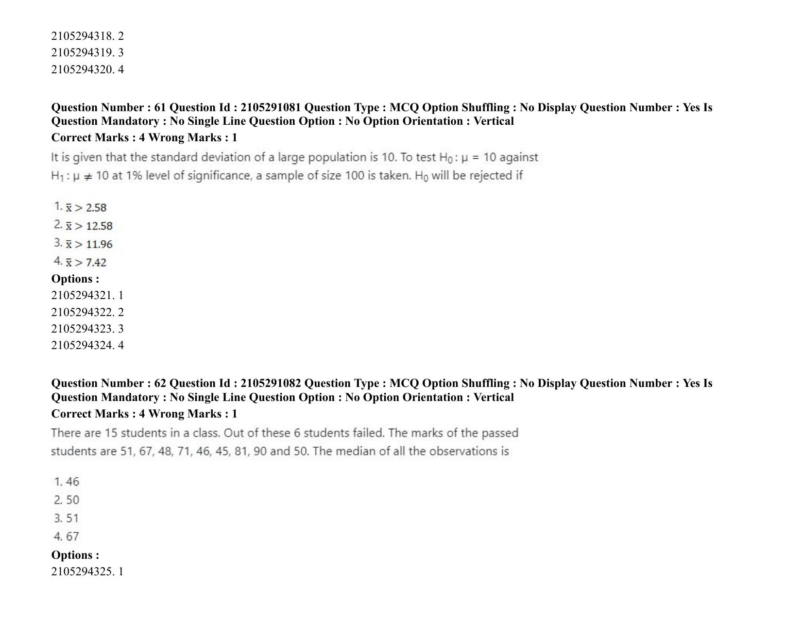 ICAR AIEEA PG 2020 STATISTICAL SCIENCE Question Paper - Page 33