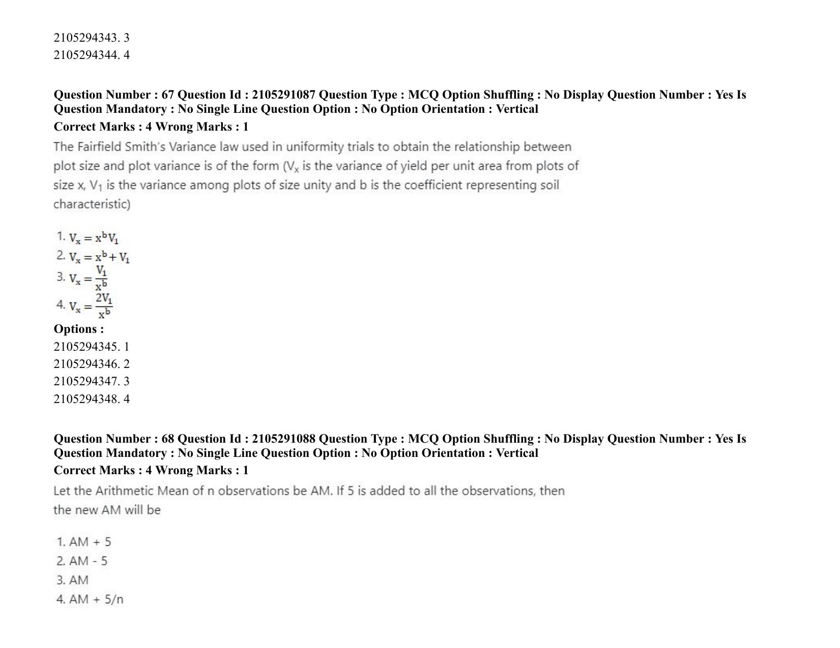 ICAR AIEEA PG 2020 STATISTICAL SCIENCE Question Paper - Page 36