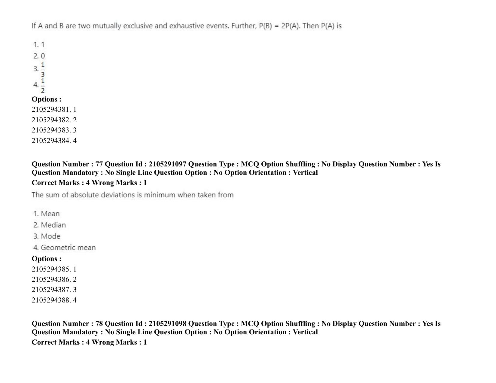 ICAR AIEEA PG 2020 STATISTICAL SCIENCE Question Paper - Page 41