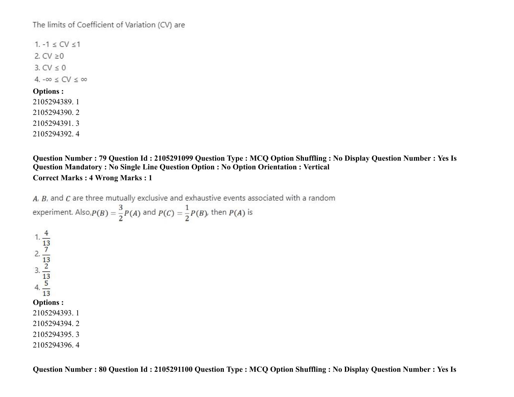 ICAR AIEEA PG 2020 STATISTICAL SCIENCE Question Paper - Page 42