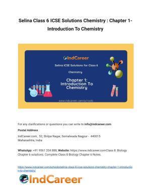 Selina Class 6 ICSE Solutions Chemistry : Chapter 1- Introduction To Chemistry