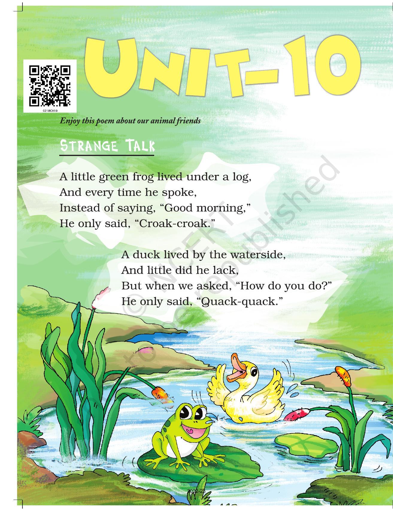 NCERT Book for Class 2 English (Marigold): Chapter 10 Strange Talk - Page 1