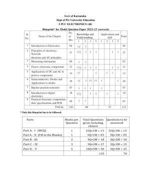 Karnataka 1st PUC ELECTRONICS Model Question Paper