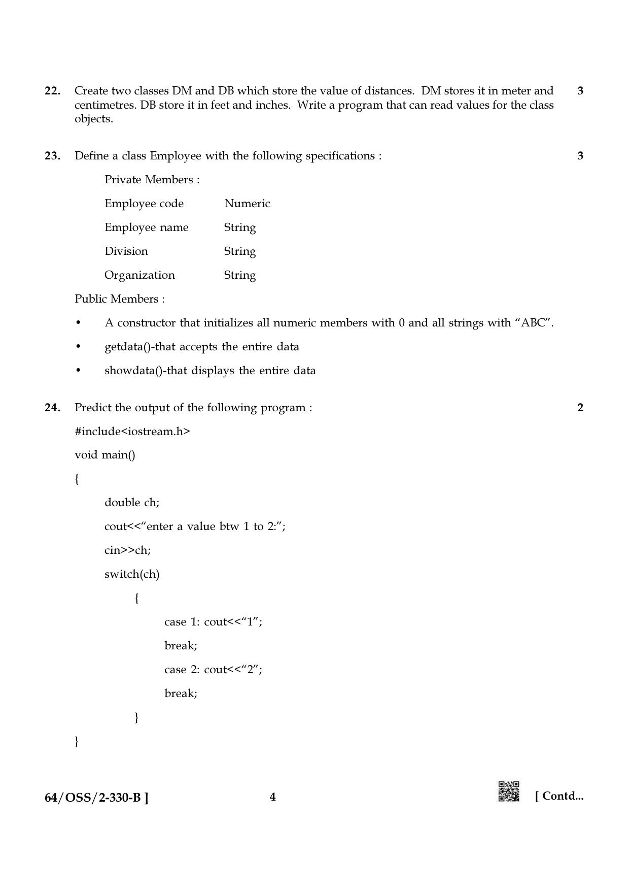 NIOS October 2022 Class 12 Computer Science Question Paper - Page 10