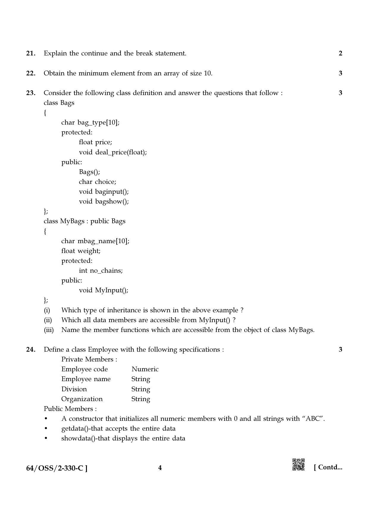 NIOS October 2022 Class 12 Computer Science Question Paper - Page 16
