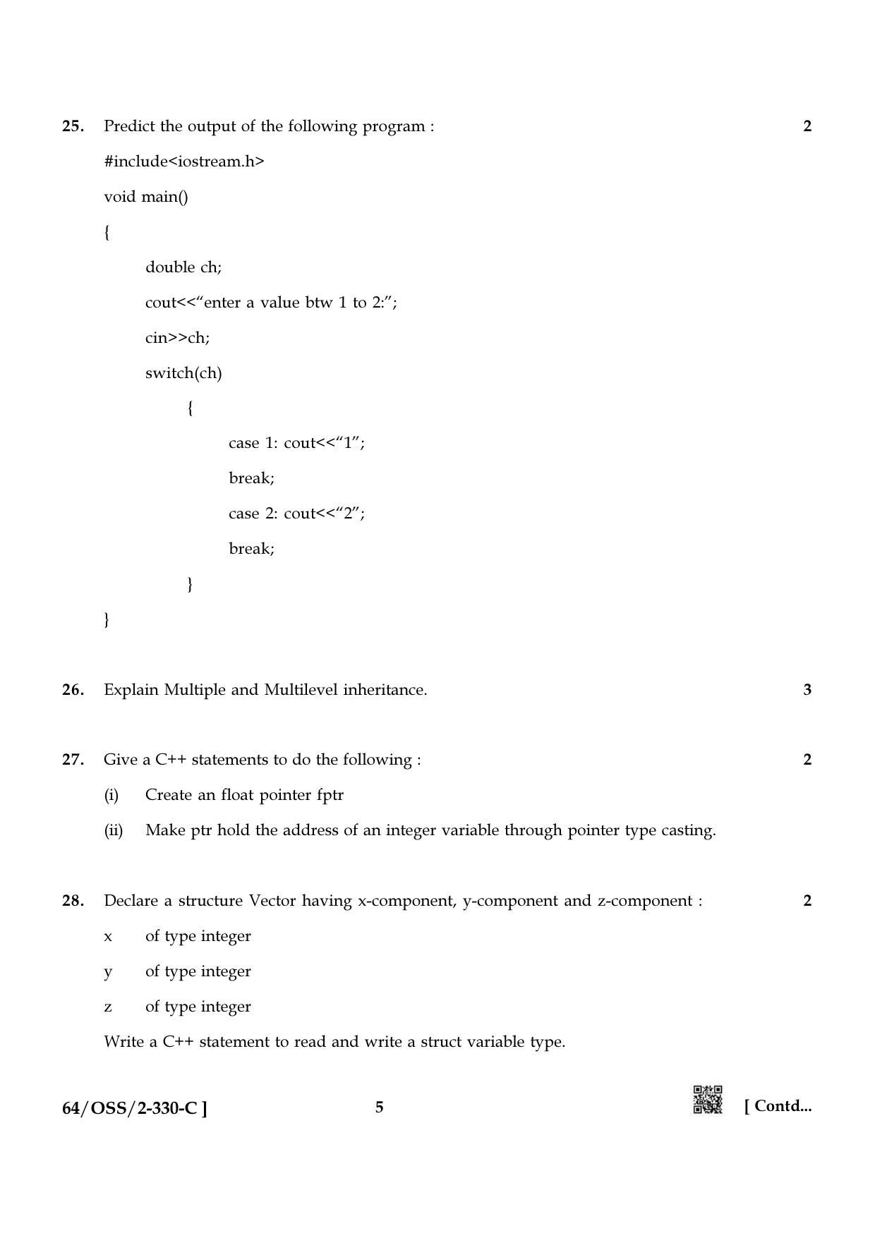 NIOS October 2022 Class 12 Computer Science Question Paper - Page 17