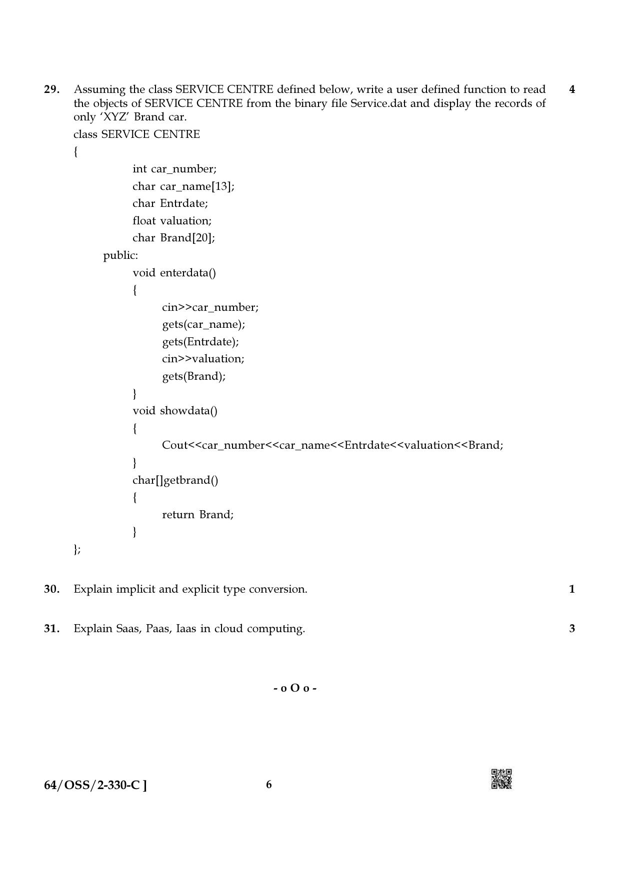 NIOS October 2022 Class 12 Computer Science Question Paper - Page 18