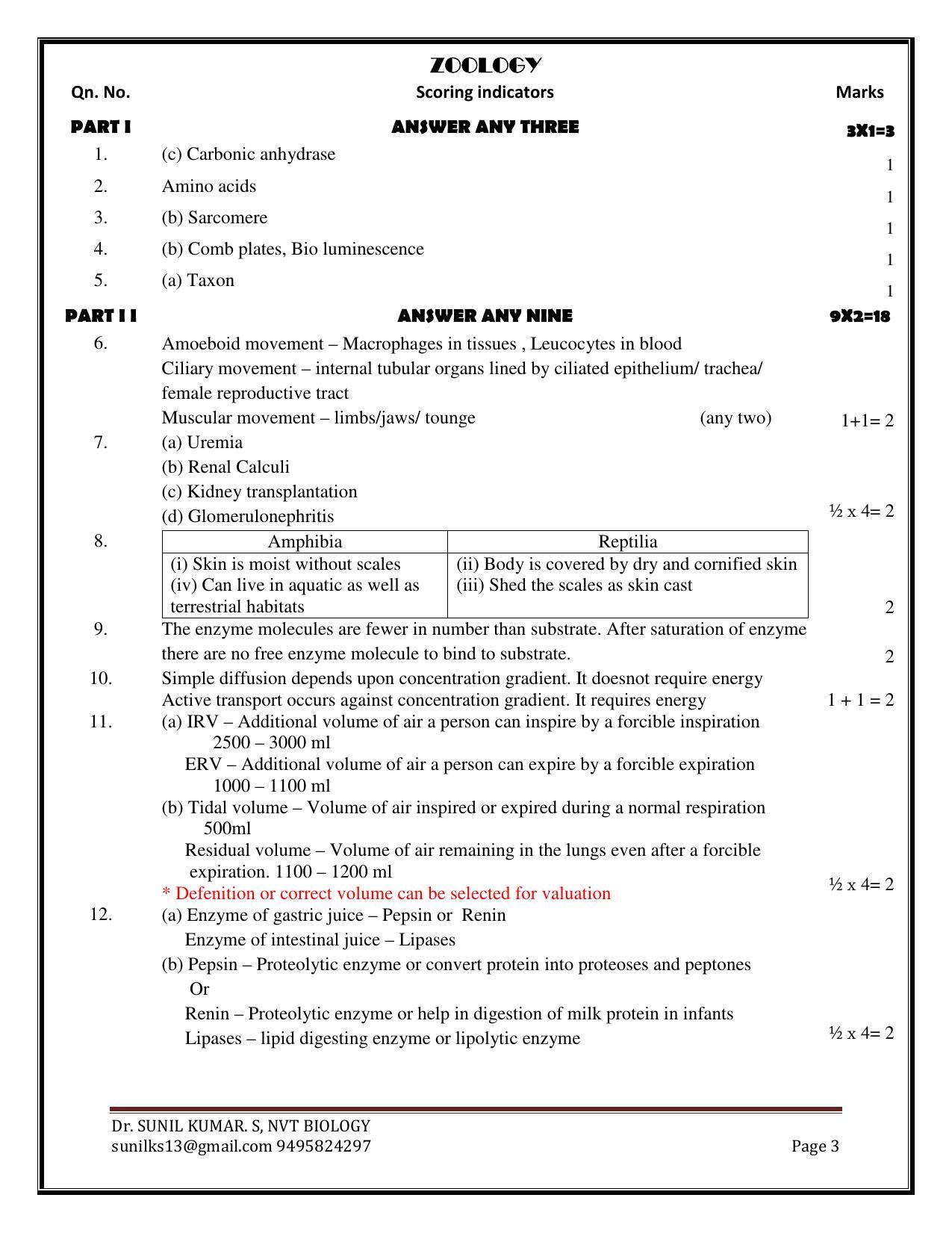 Kerala Plus One 2020 Botany Answer Key (Annual) - Page 3