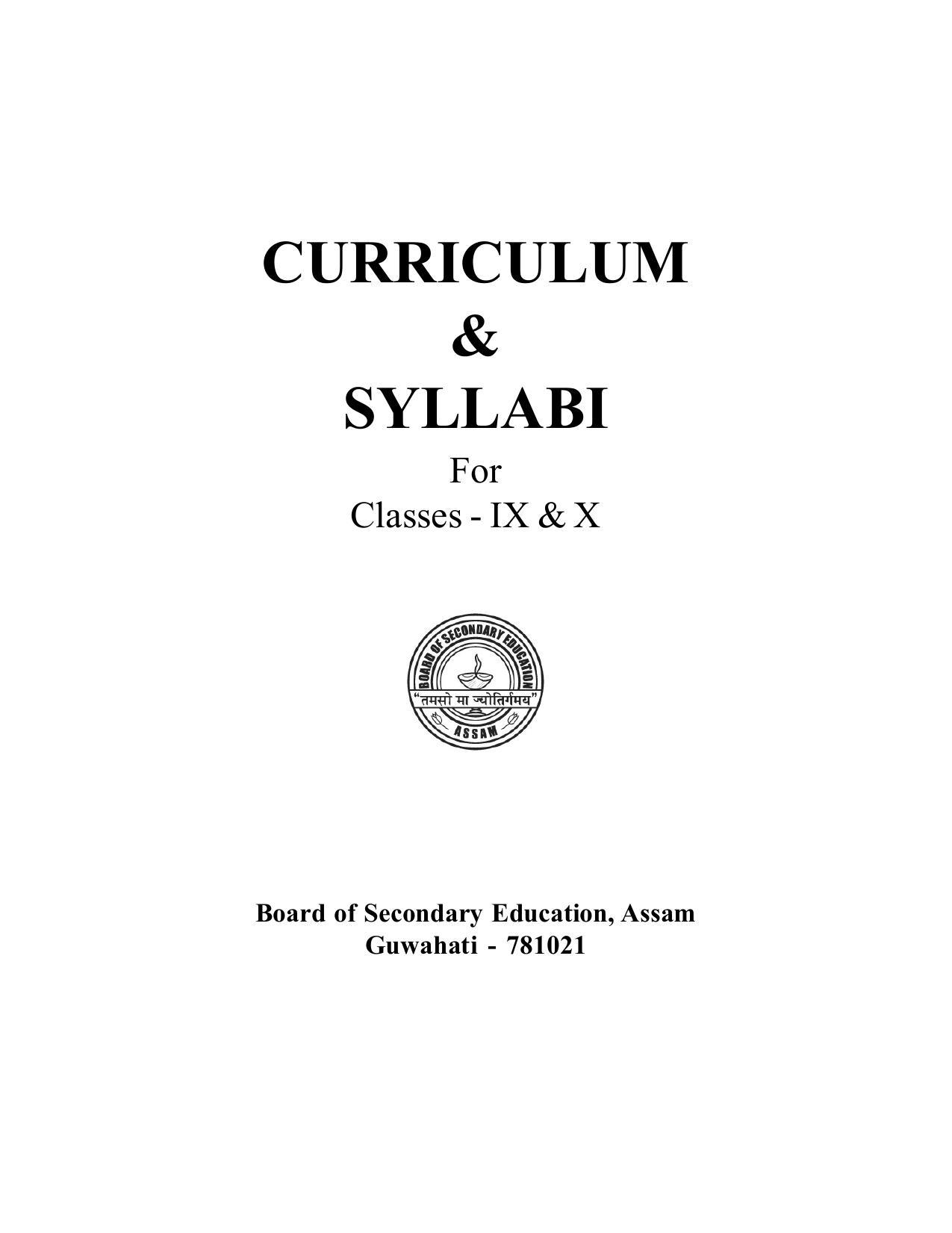 SEBA Class 9 & 10 Syllabus - Page 2