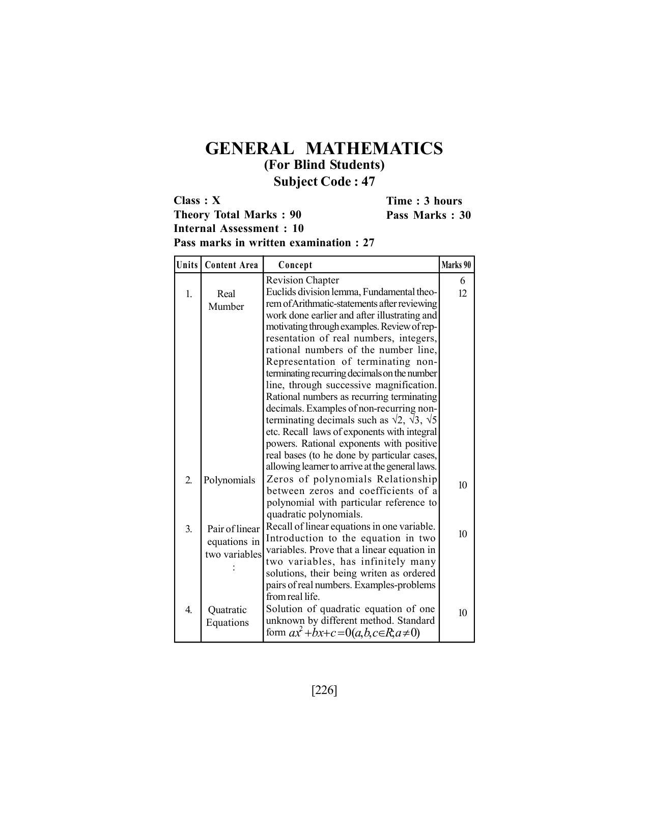 SEBA Class 9 & 10 Syllabus - Page 240
