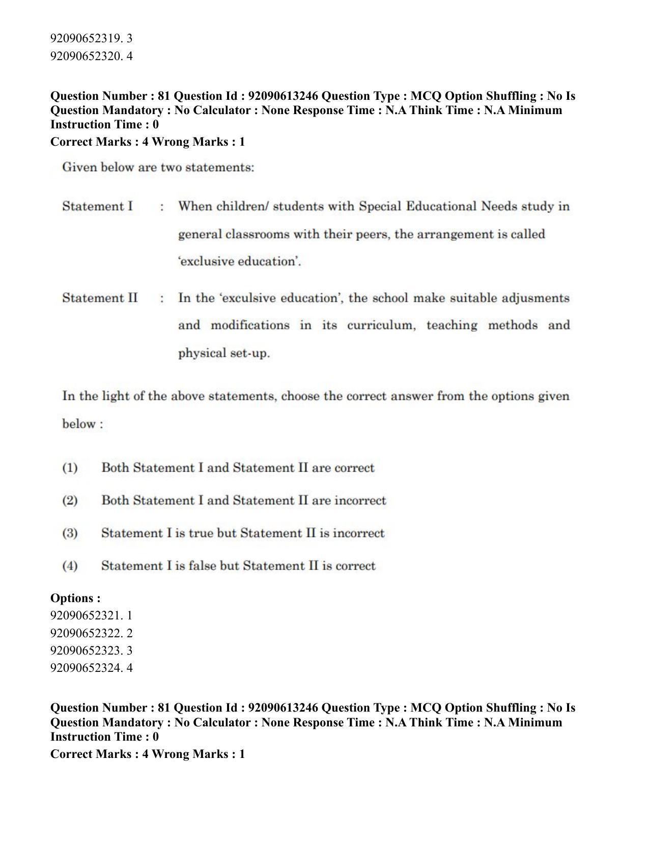 CUET PG 2023: COQP04 – B.Ed. Humanities and Social Sciences(HIN)-Shift 1 (12-06-2023) Question Paper - Page 83
