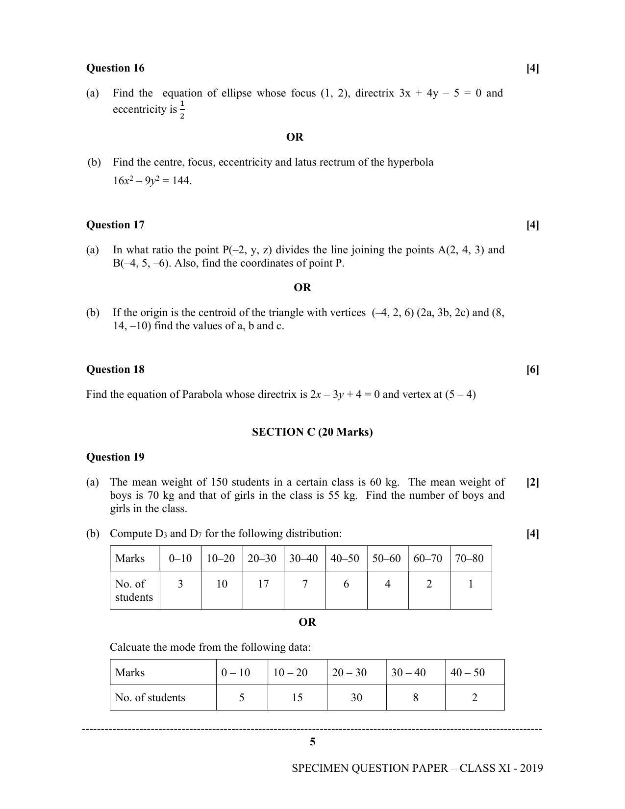 ISC Class 11 Specimen Maths Sample Papers 2023 - Page 5