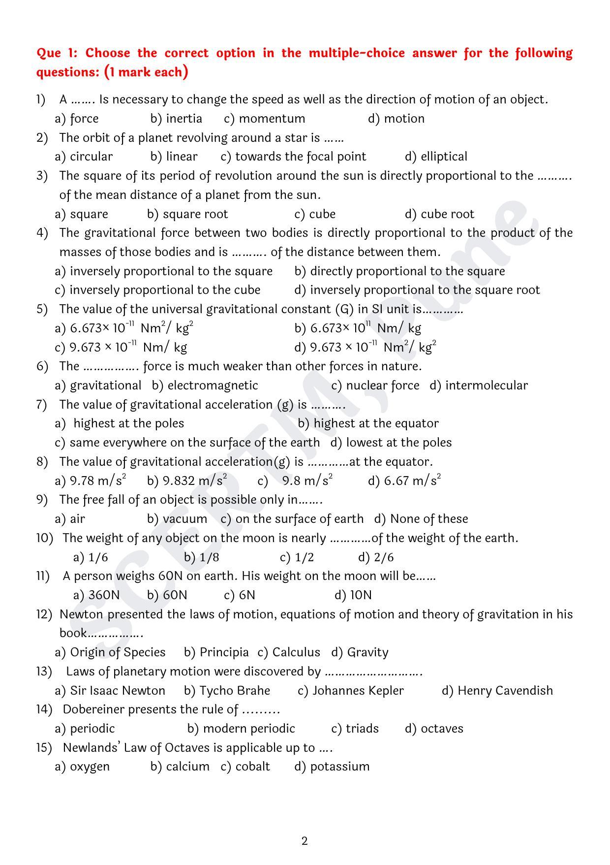 Maharashtra Board Class 10 Science Part I (English Medium) 2023 Question Bank - Page 2