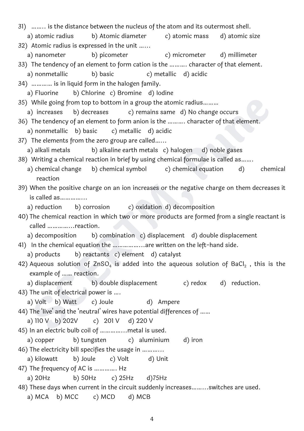 Maharashtra Board Class 10 Science Part I (English Medium) 2023 Question Bank - Page 4