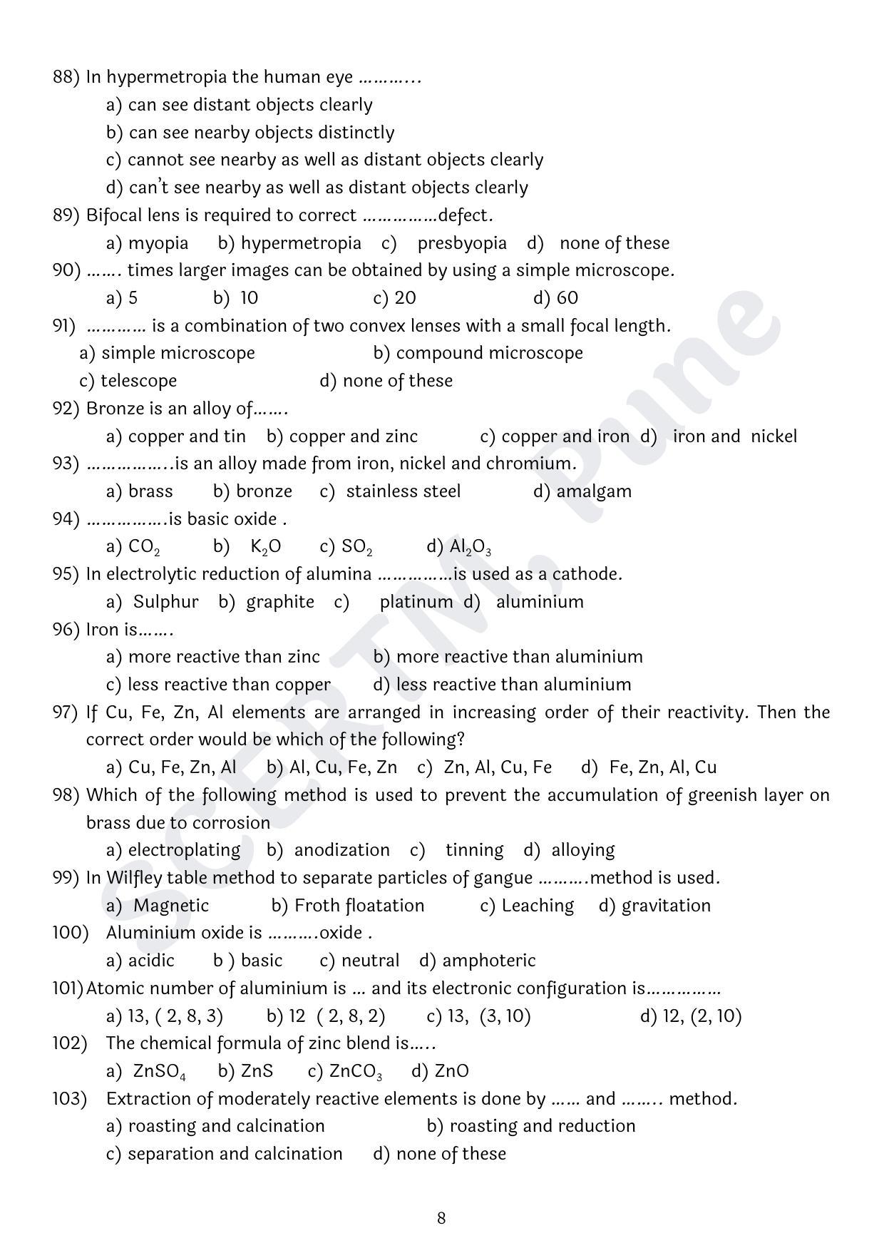 Maharashtra Board Class 10 Science Part I (English Medium) 2023 Question Bank - Page 8