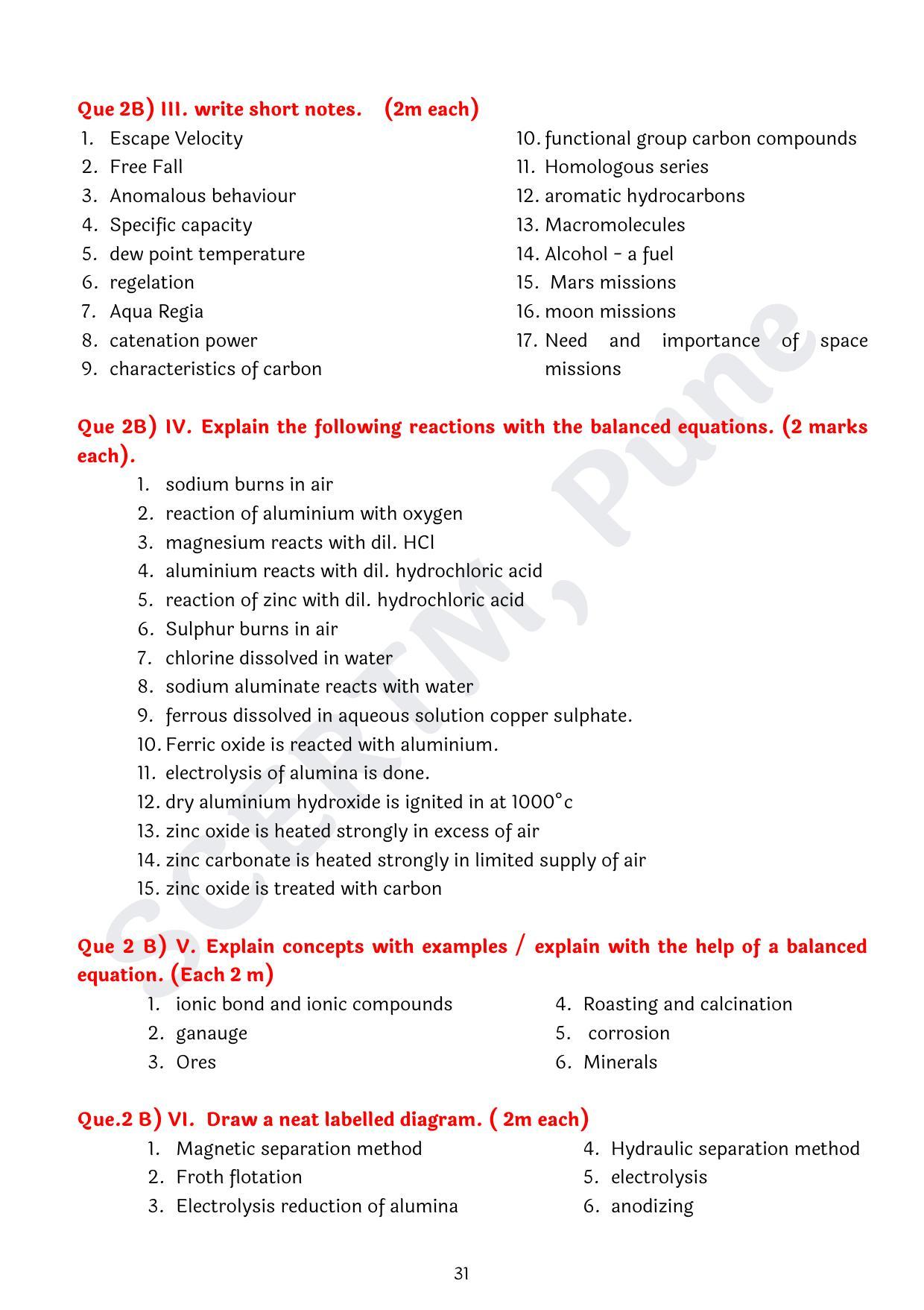 Maharashtra Board Class 10 Science Part I (English Medium) 2023 Question Bank - Page 31