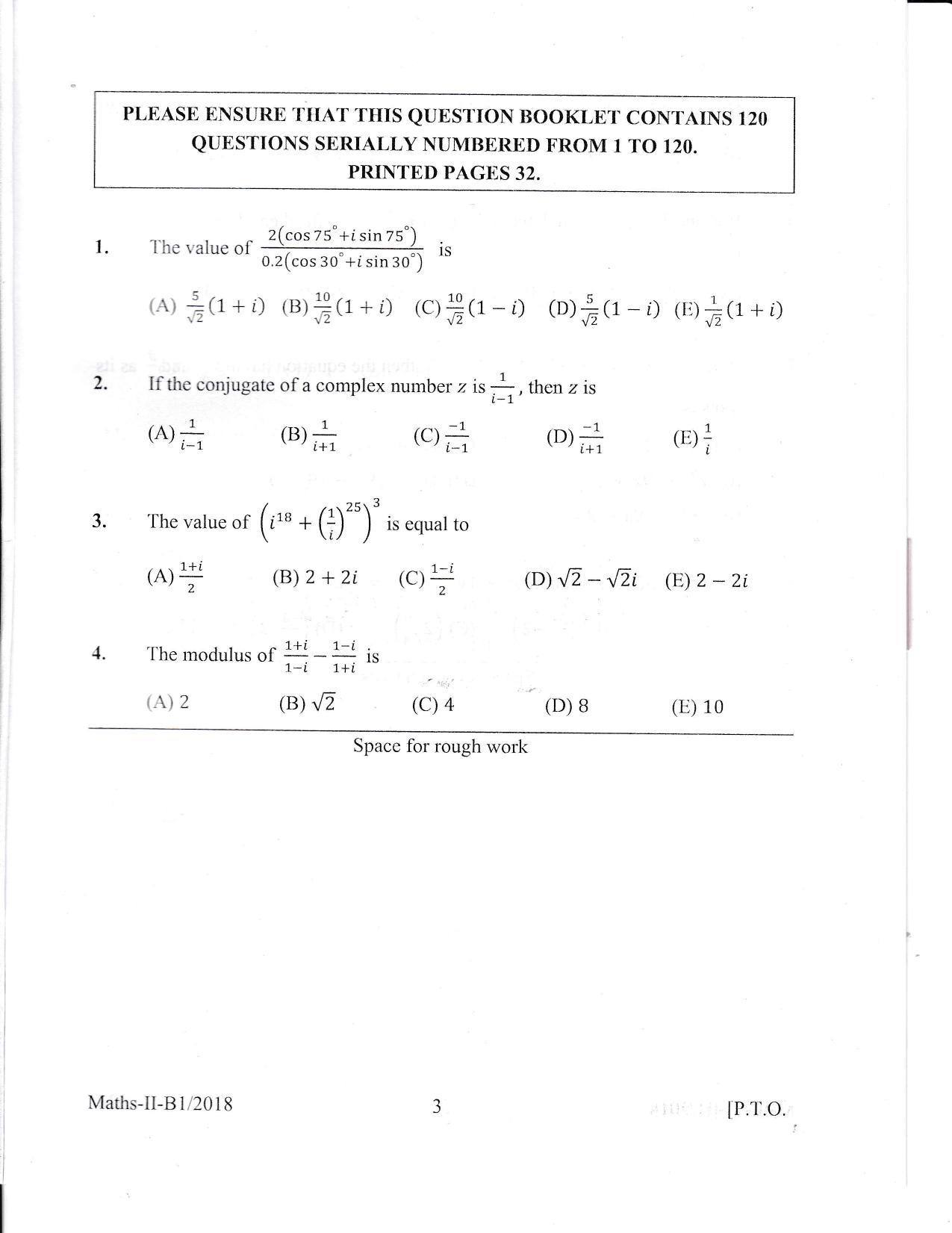 KEAM Paper II 2018 Question Paper - Page 3