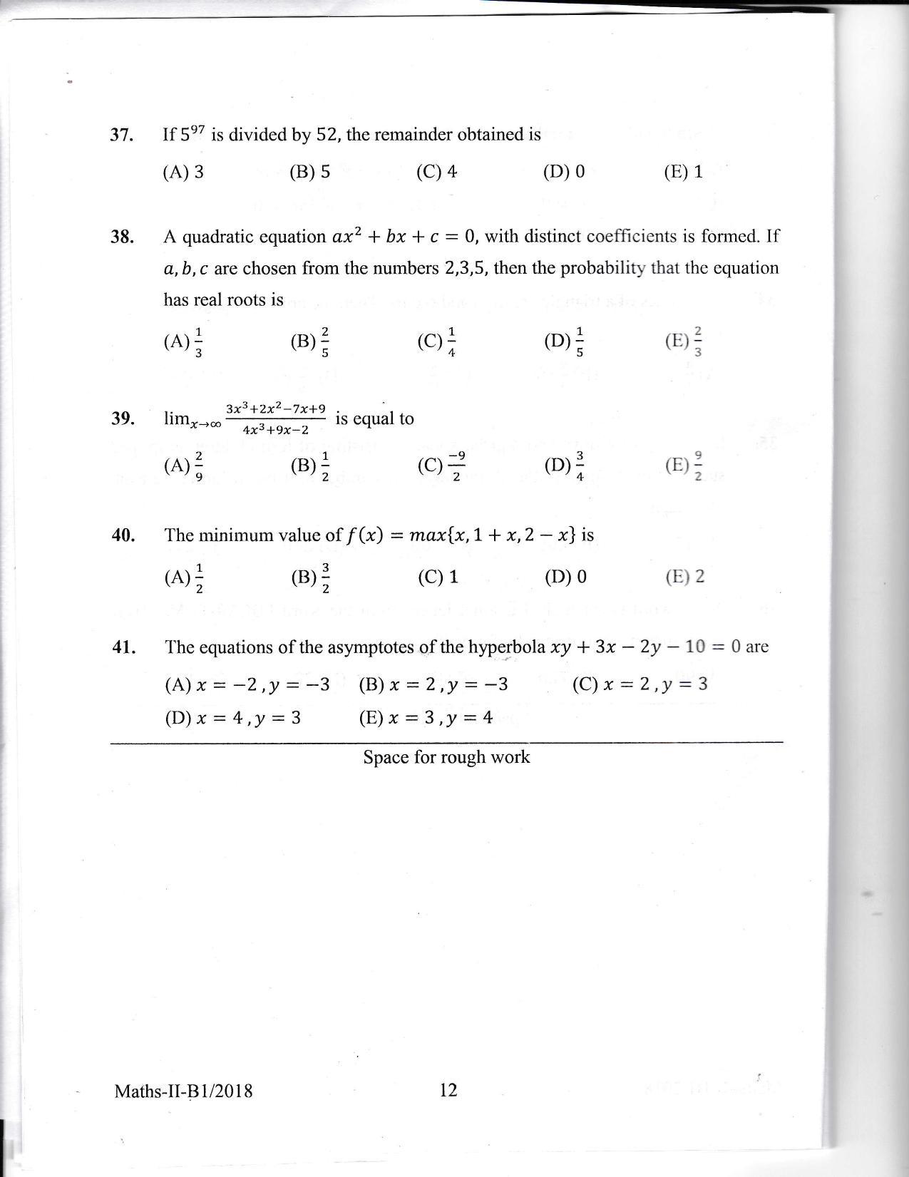 KEAM Paper II 2018 Question Paper - Page 12