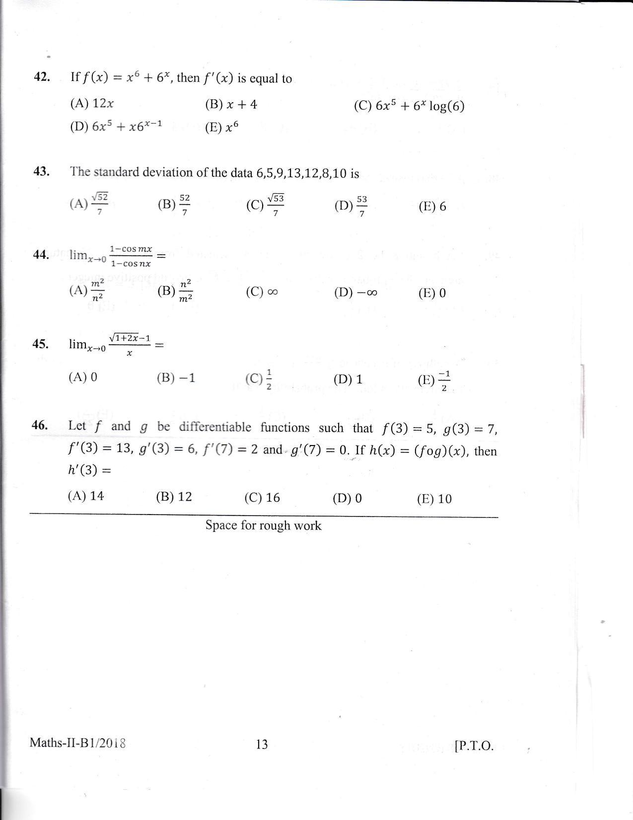 KEAM Paper II 2018 Question Paper - Page 13