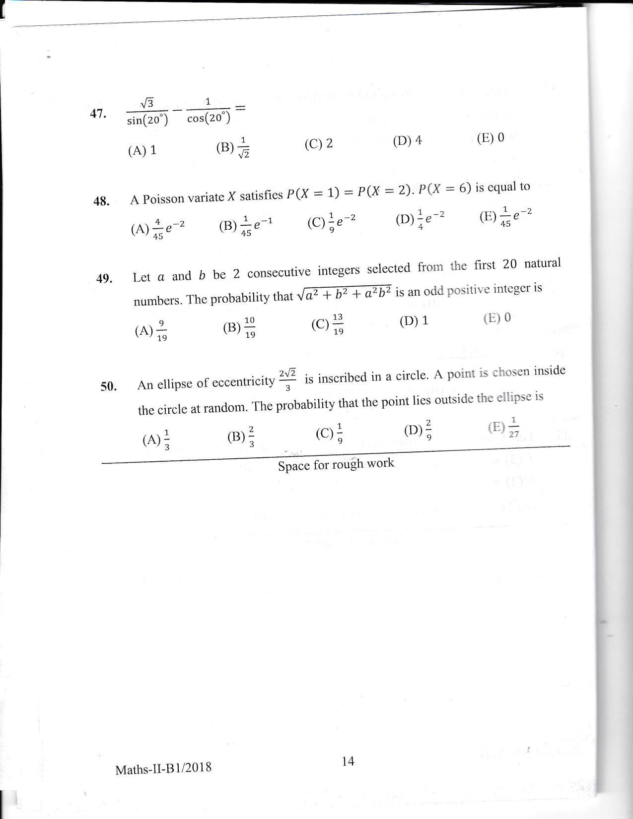 KEAM Paper II 2018 Question Paper - Page 14