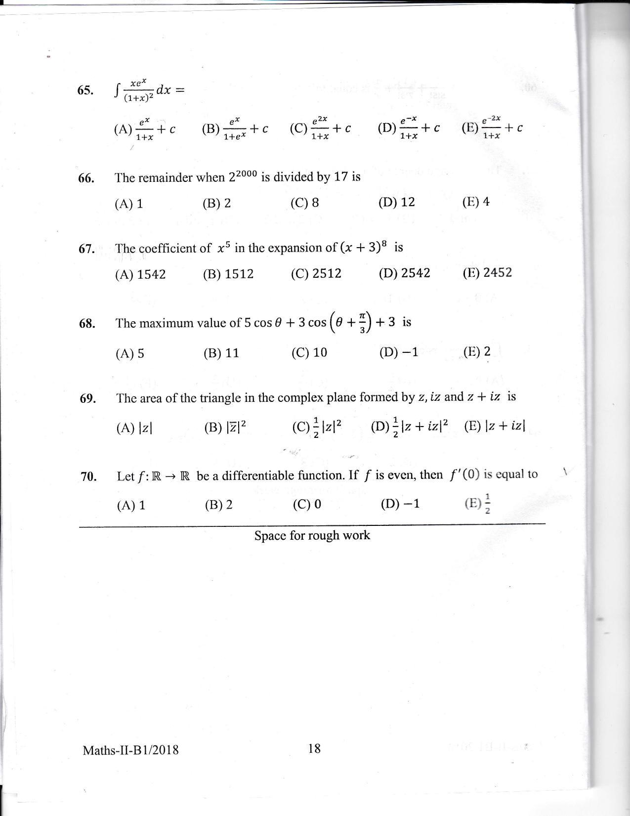 KEAM Paper II 2018 Question Paper - Page 18
