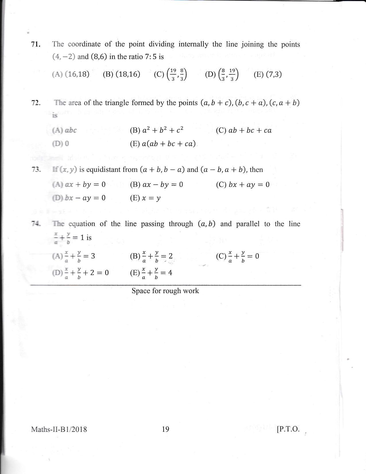 KEAM Paper II 2018 Question Paper - Page 19