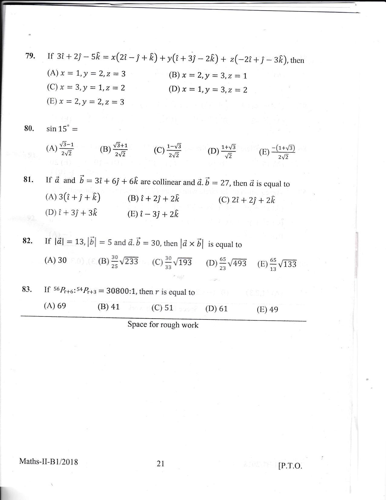 KEAM Paper II 2018 Question Paper - Page 21
