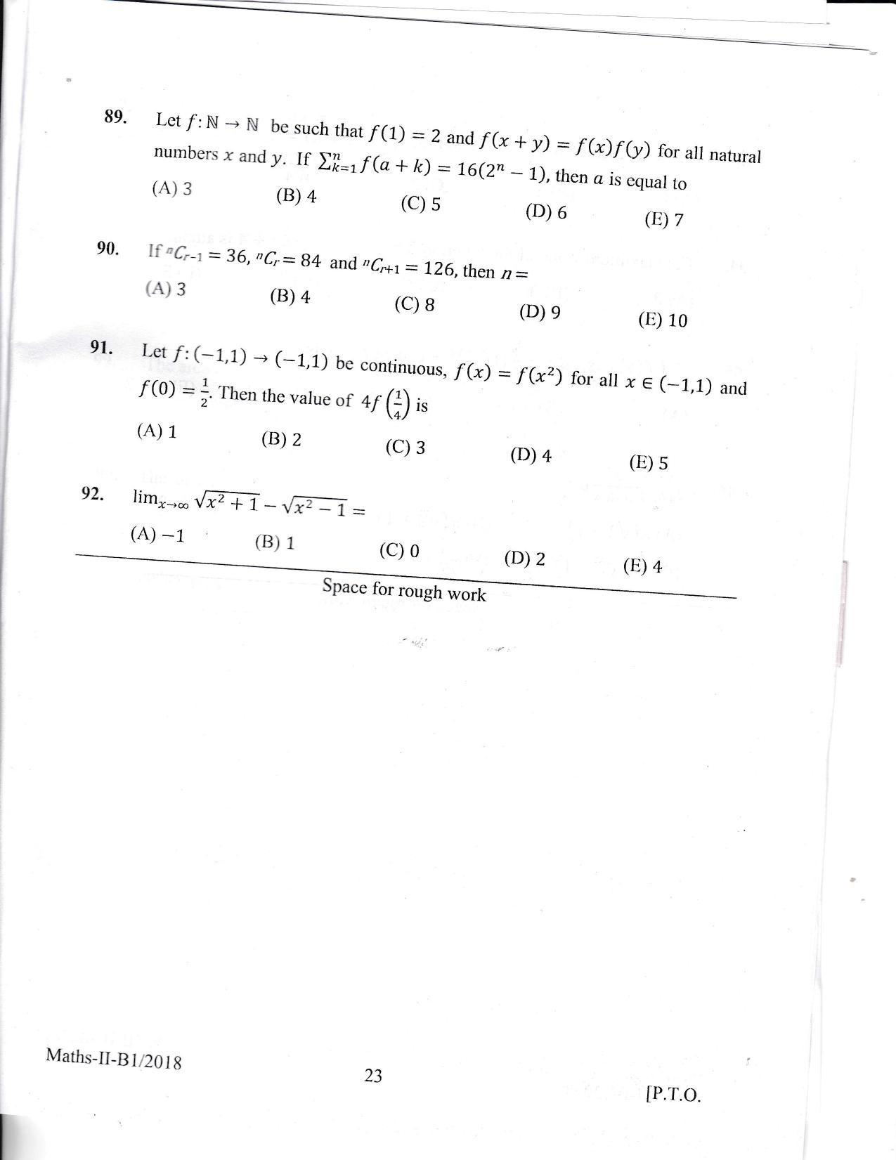 KEAM Paper II 2018 Question Paper - Page 23