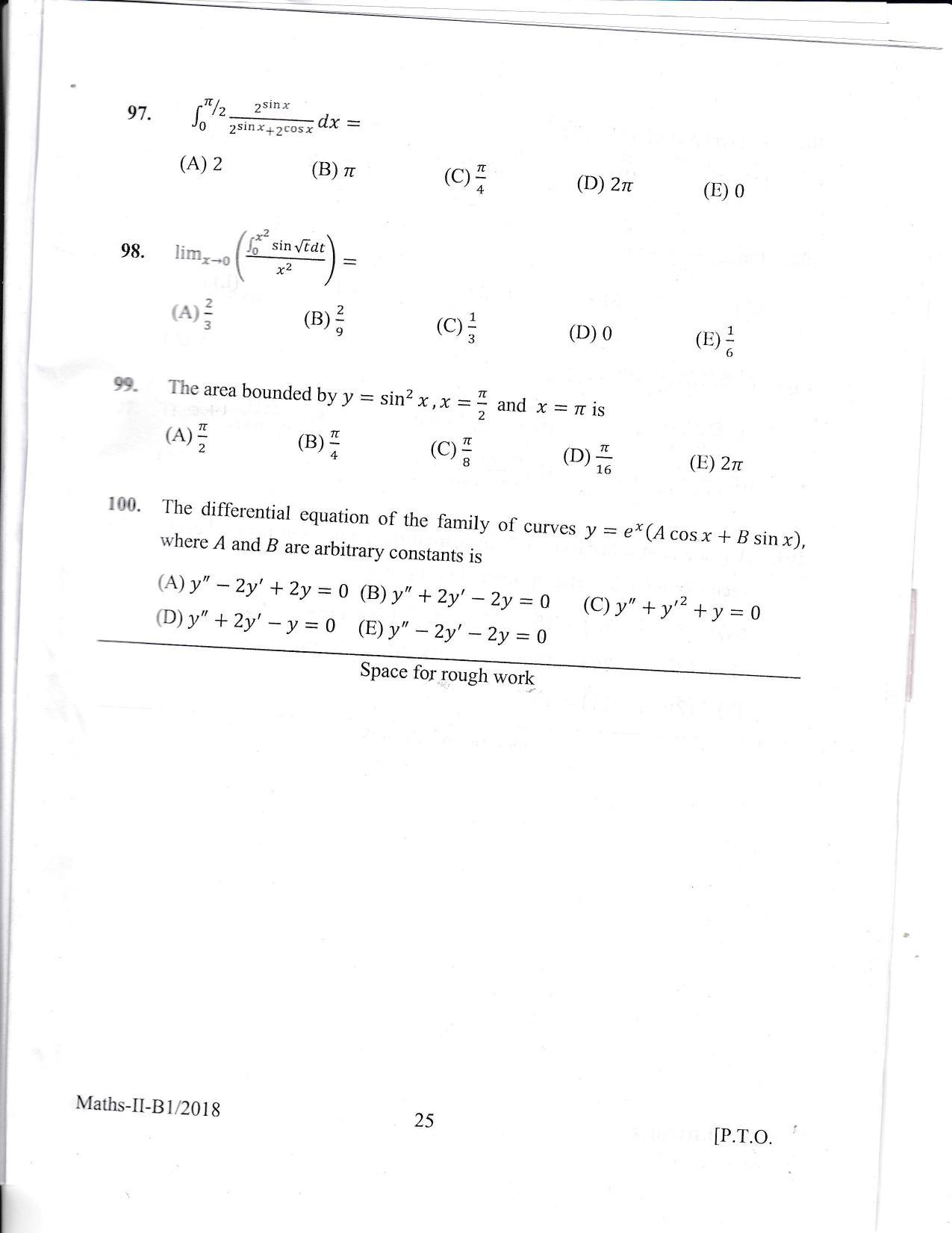 KEAM Paper II 2018 Question Paper - Page 25