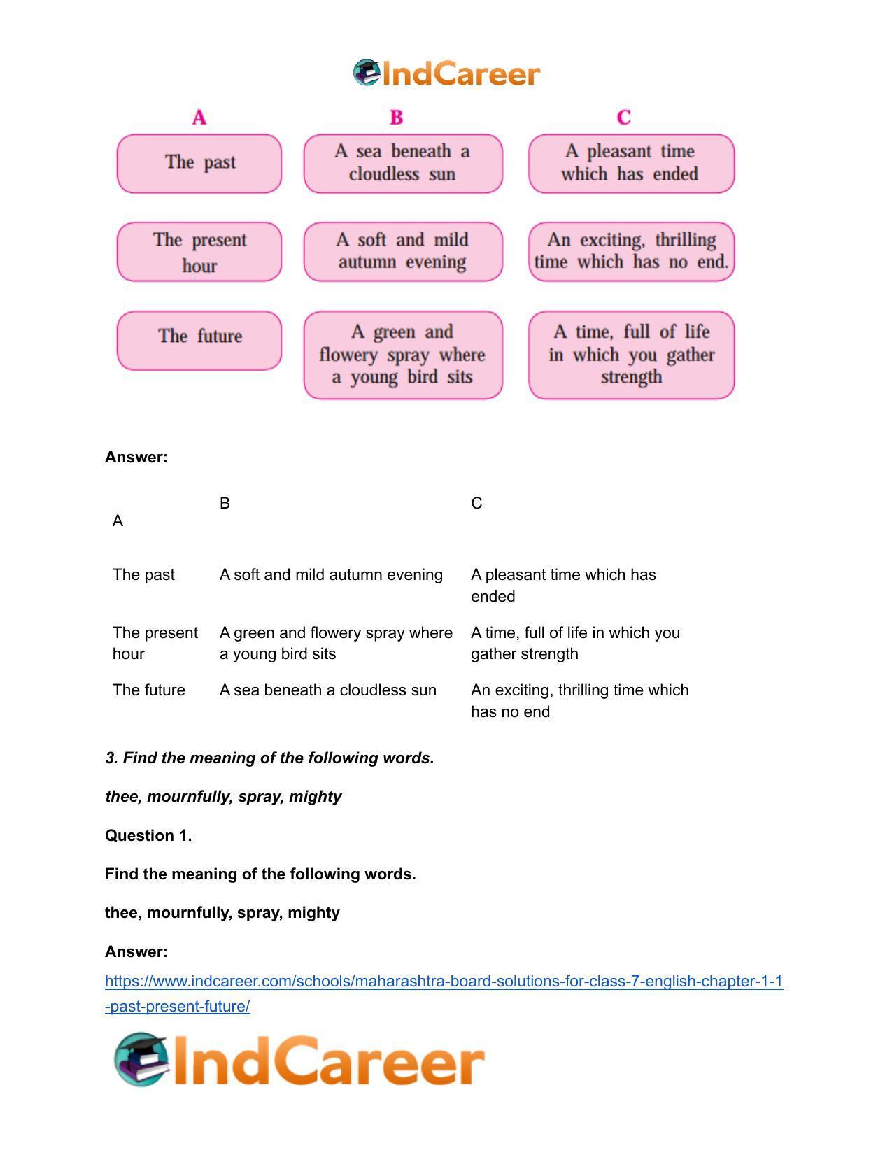 Maharashtra Board Solutions for Class 7- English: Chapter 1.1- Past, Present, Future - Page 3