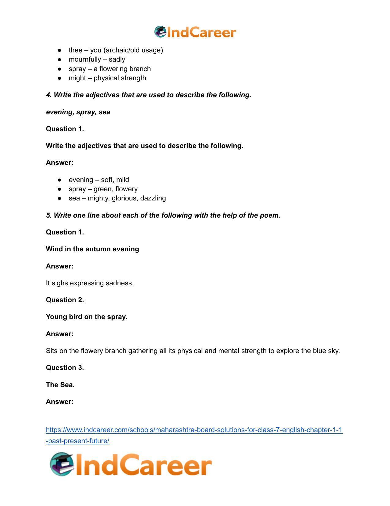 Maharashtra Board Solutions for Class 7- English: Chapter 1.1- Past, Present, Future - Page 4