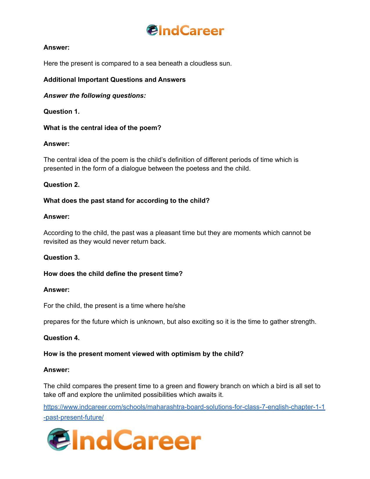 Maharashtra Board Solutions for Class 7- English: Chapter 1.1- Past, Present, Future - Page 6