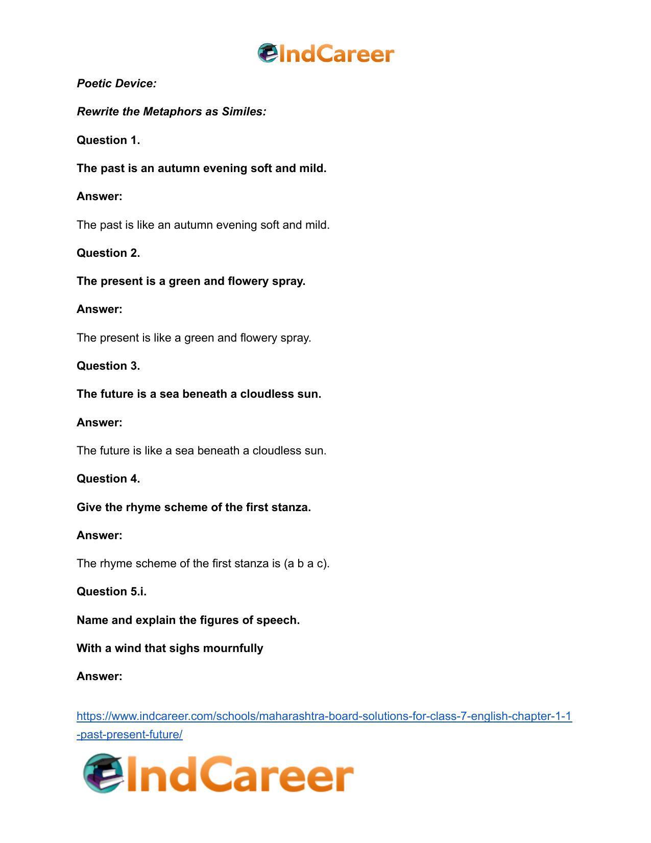 Maharashtra Board Solutions for Class 7- English: Chapter 1.1- Past, Present, Future - Page 9
