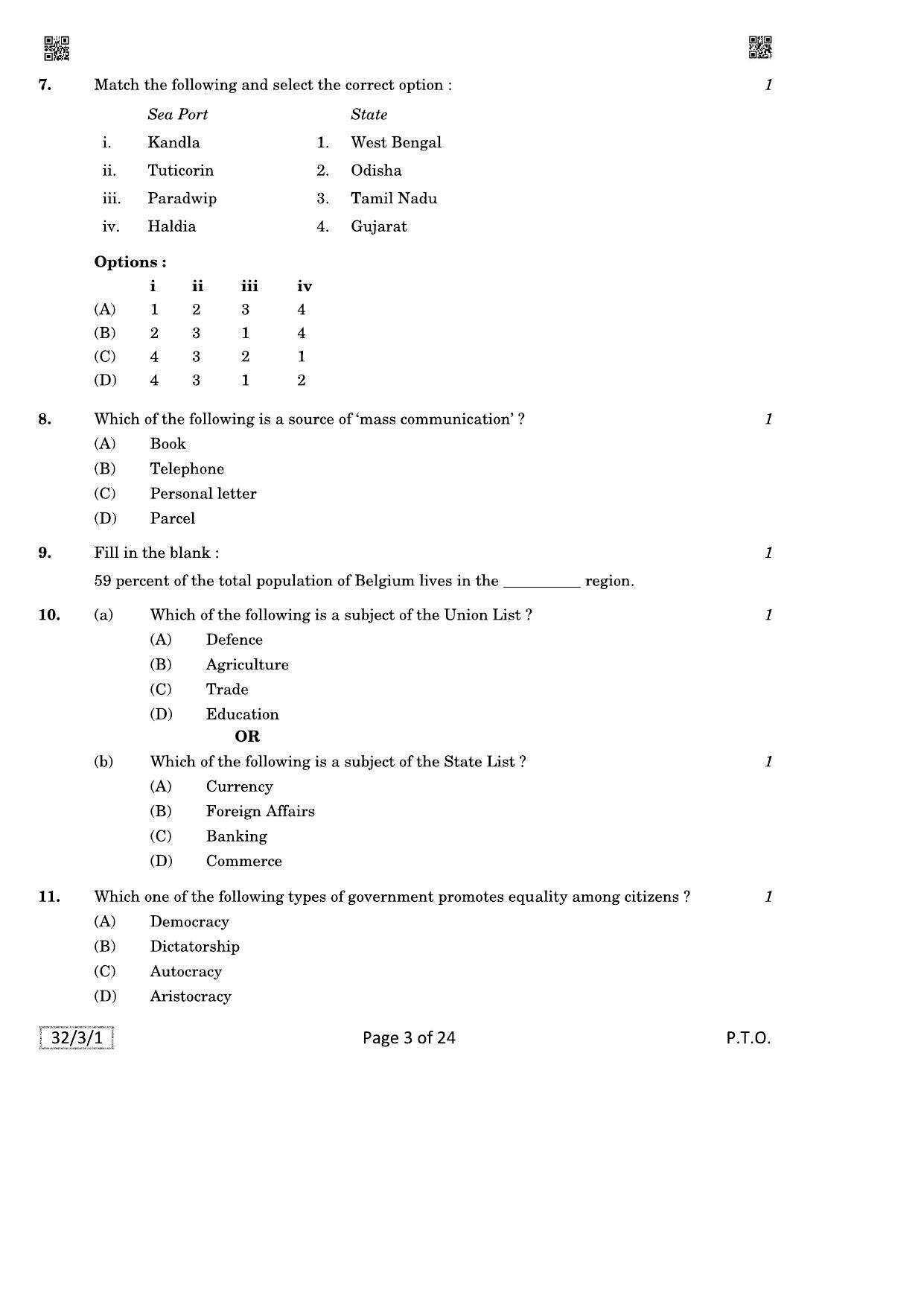 CBSE Class 10 087_Social_Science 2021 Compartment Question Paper - Page 3