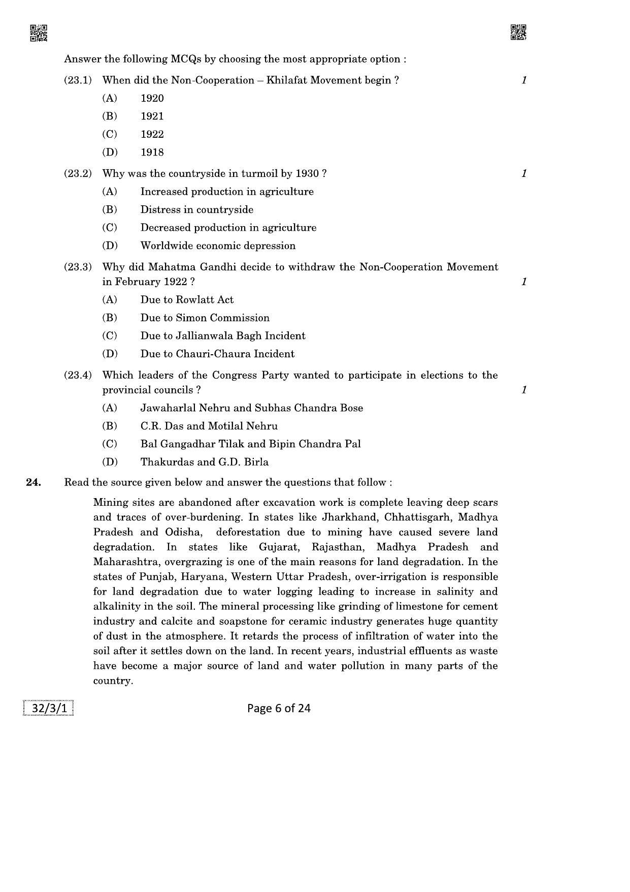 CBSE Class 10 087_Social_Science 2021 Compartment Question Paper - Page 6