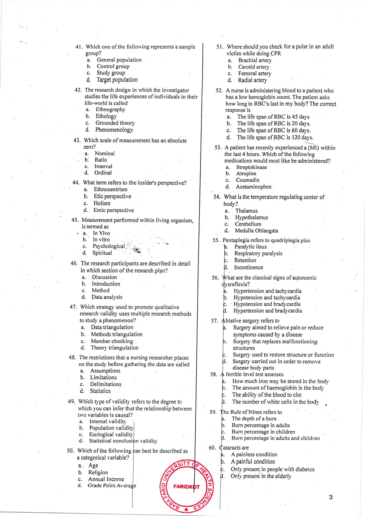 PPBNET 2025 Question Paper & Answer Key - Page 3