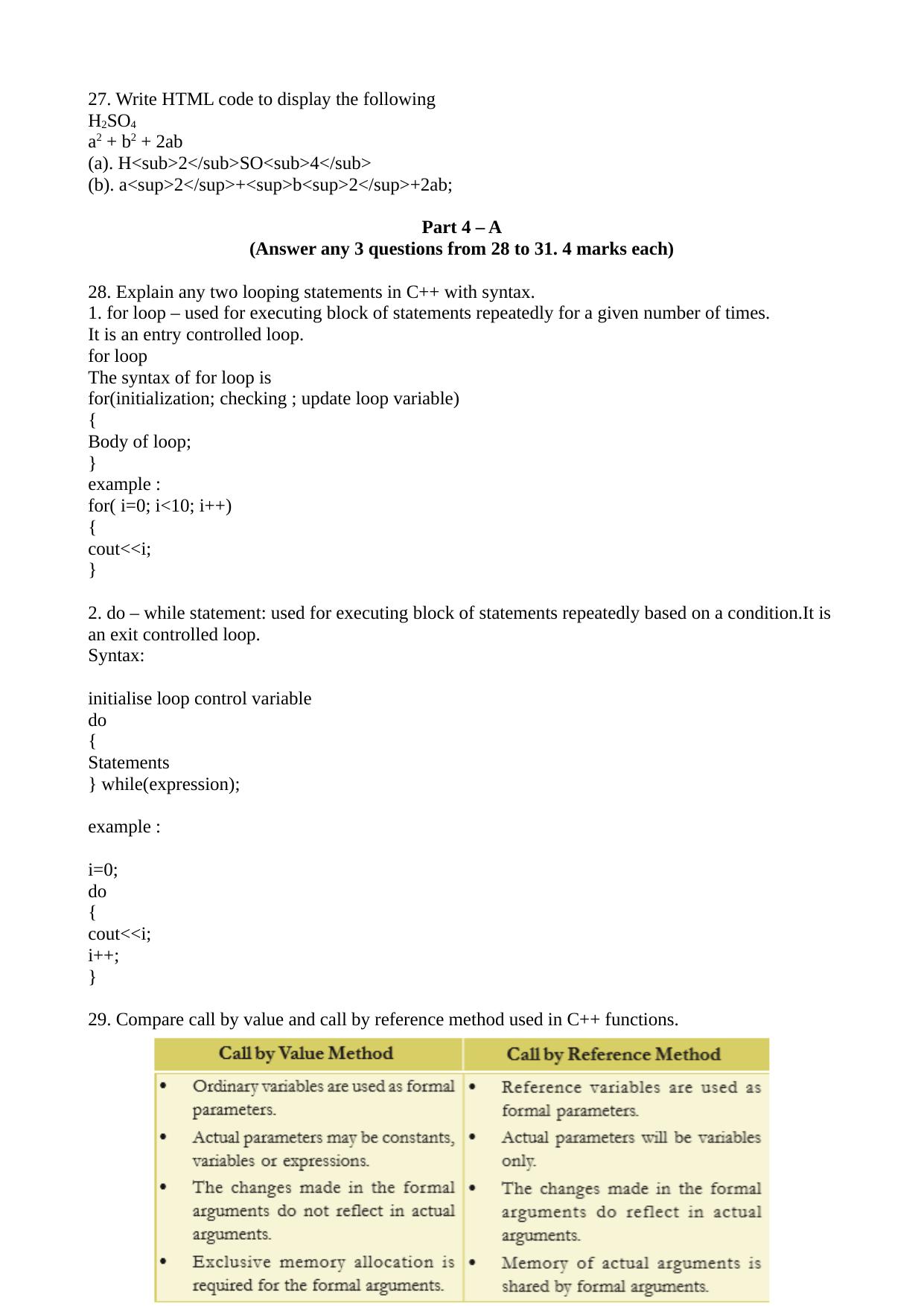 Kerala Plus Two 2022 Computer Application (Commerce) Answer Key - Page 4