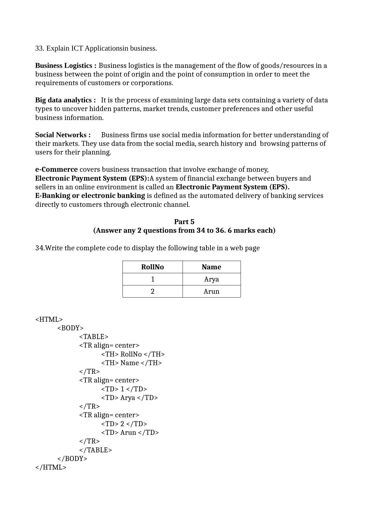 Kerala Plus Two 2022 Computer Application (Commerce) Answer Key - Page 6